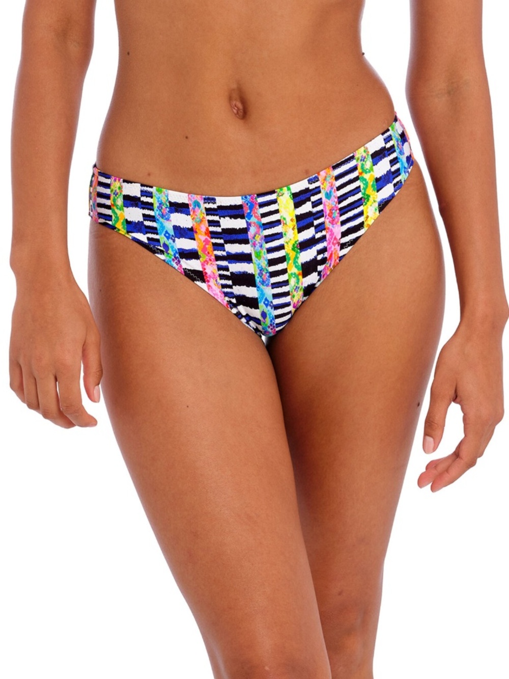 NEW Freya Electro Rave Bikini Brief Swim Bottom 204270 Retro 90s Multi Print MUI